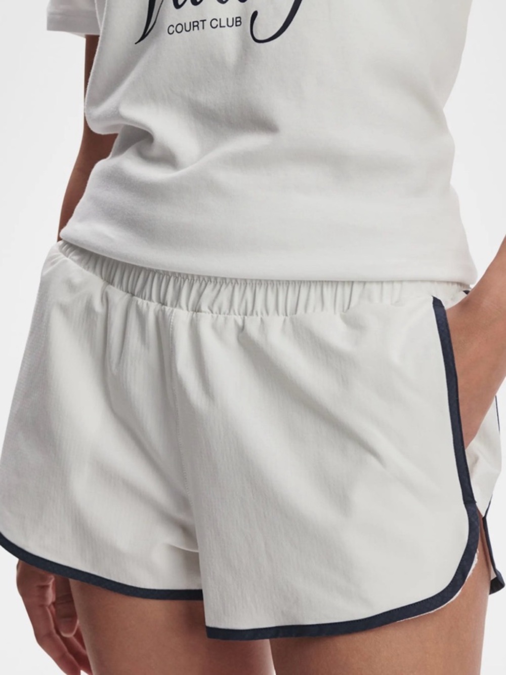 NWT! Varley Soft Ripstop Shorts: Arlington Running Shorts; White; Size Large